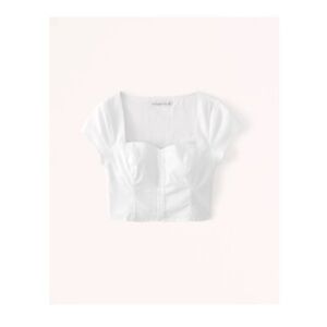 Brand new cropped white linen shirt with hook closures *WITH TAGS*